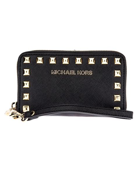 shiny black michael kors purse|Michael Kors black wristlets.